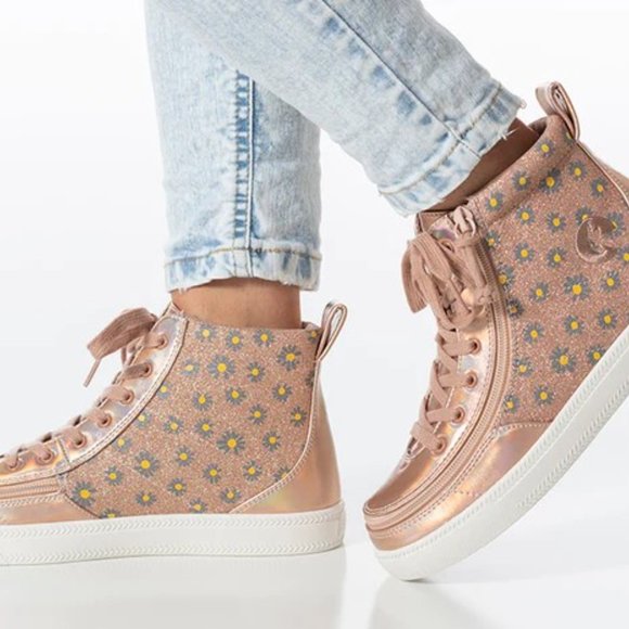 SOLD-HOTPCK x2🎉🎉BILLY CLASSIC ROSE GOLD DAISY LACE HIGH TOP SNEAKERS – 6 – NWT - Picture 15 of 15